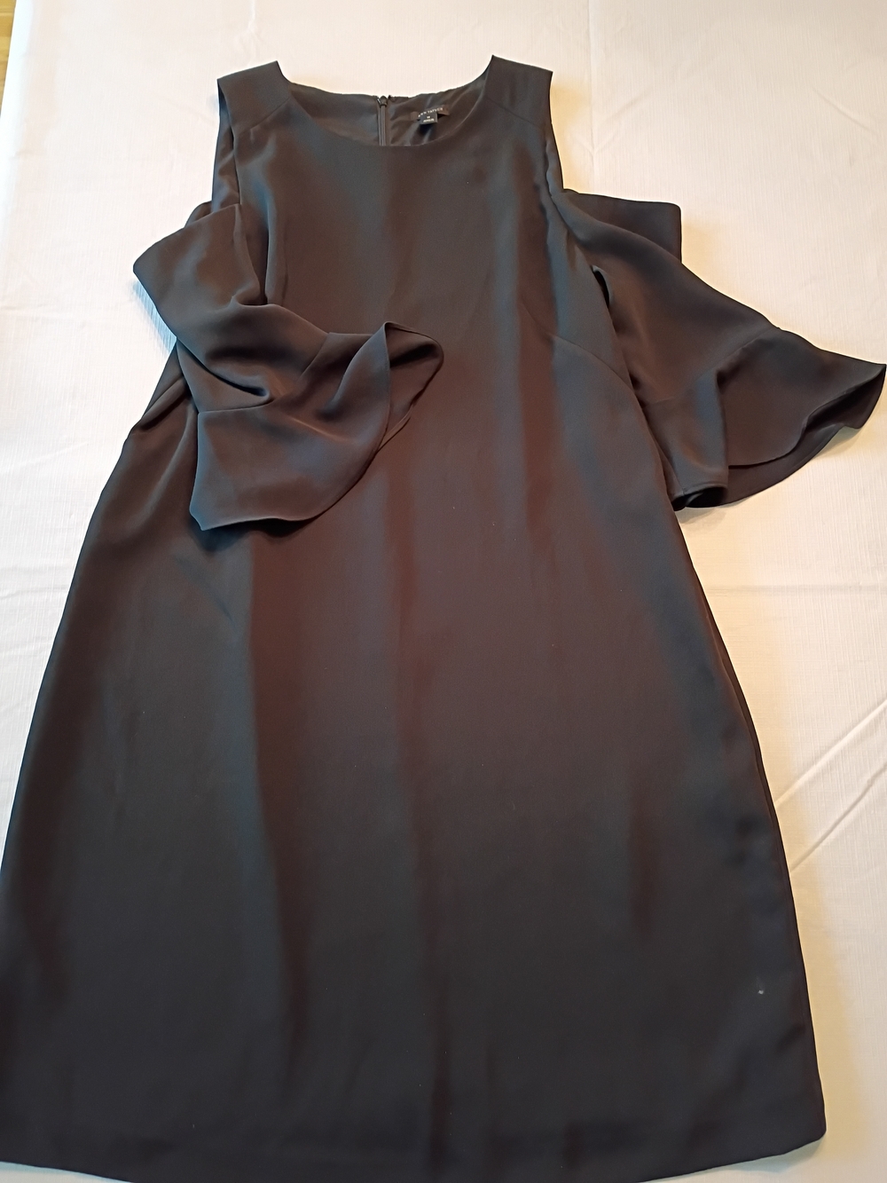 Ann Taylor Black Cold-Shoulder Dress with Flutter Sleeves Size 14